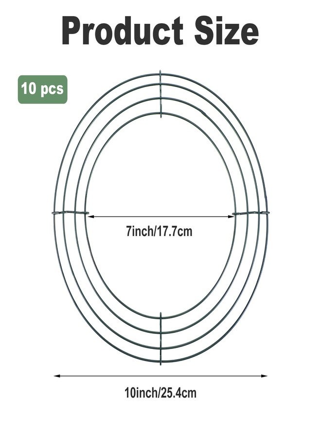 xozeooeu 10 Pack 10 Inch Wire Wreath Frame, Metal Round Wreath Form Ring for Christmas Floral Crafts Wedding Door Decor - Image 2